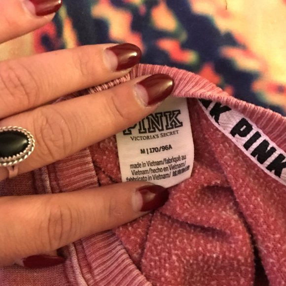 VS PINK Acid Wash Pink Crew Neck Sweatshirt - Picture 6 of 6